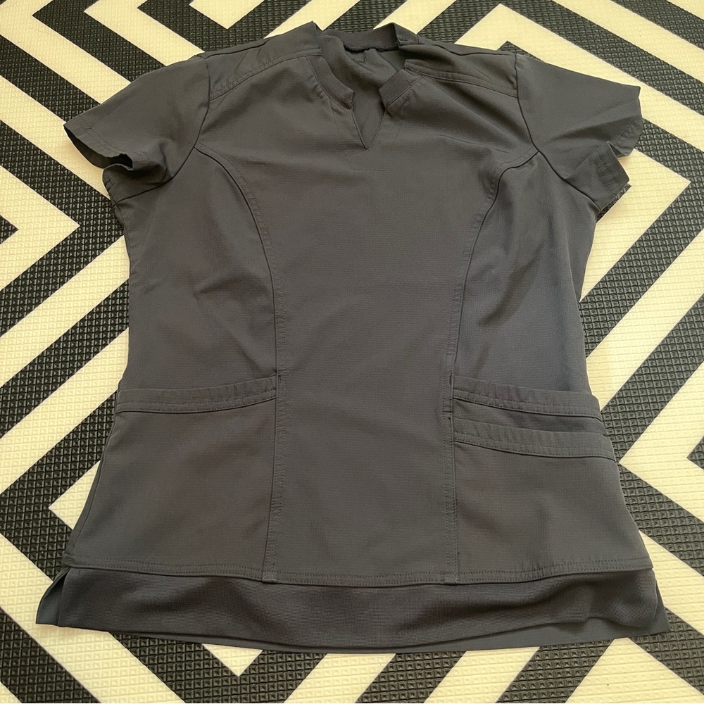HeartSoul Pewter Scrub Top sz S